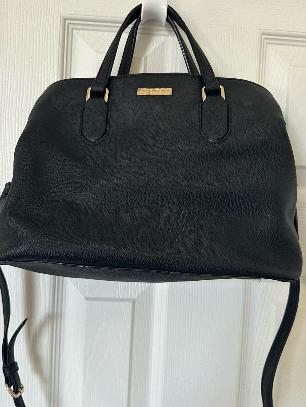 Kate Spade Black Structured Dome Satchel Handbag